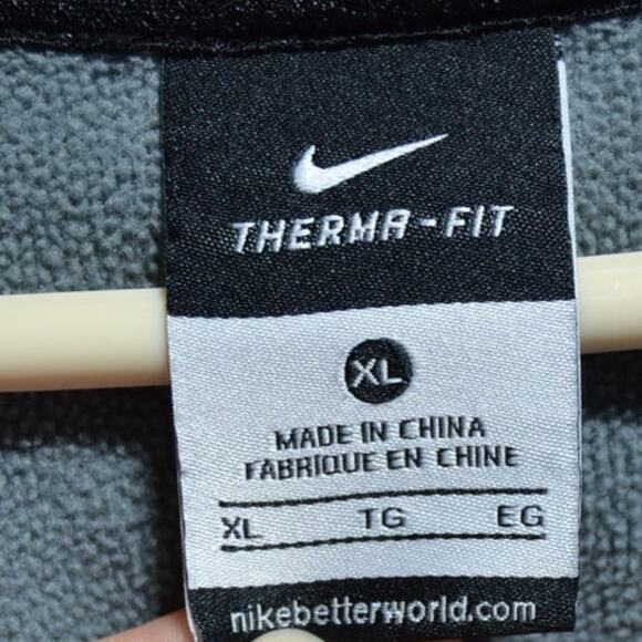 Nike Elite Men's Therma-Fit Full Zip Hooded Sweatshirt Gray & Red Size XL - Picture 7 of 9